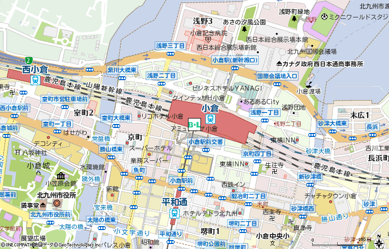 シティコンタクト小倉駅アミュプラザ店付近の地図